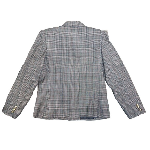 SHERIDAN SQUARE WOMENS JACKET BLAZER SZ 12 BROWN PLAID BUTTON UP LS - Picture 5 of 14